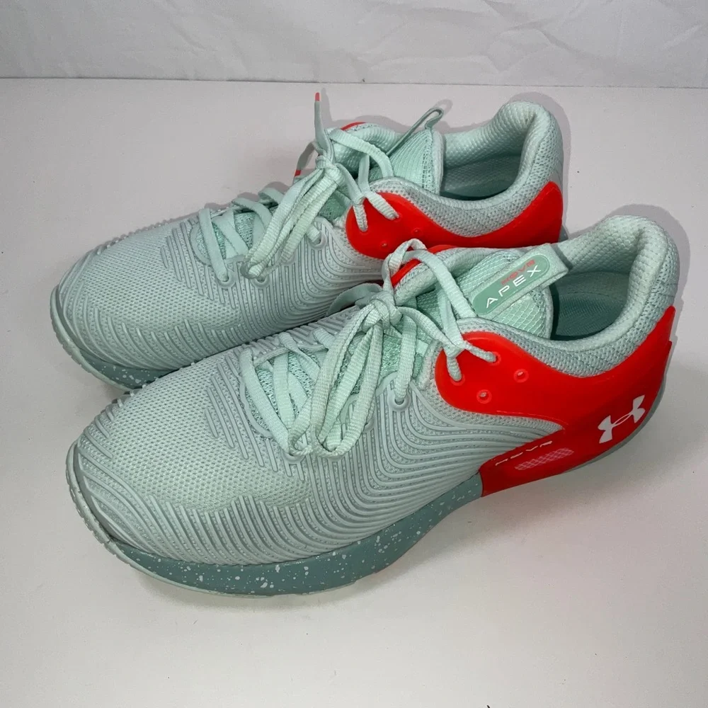 Women’s Under Armour HOVR Apex Running Shoes Mint Green & Orange Size‎ 11